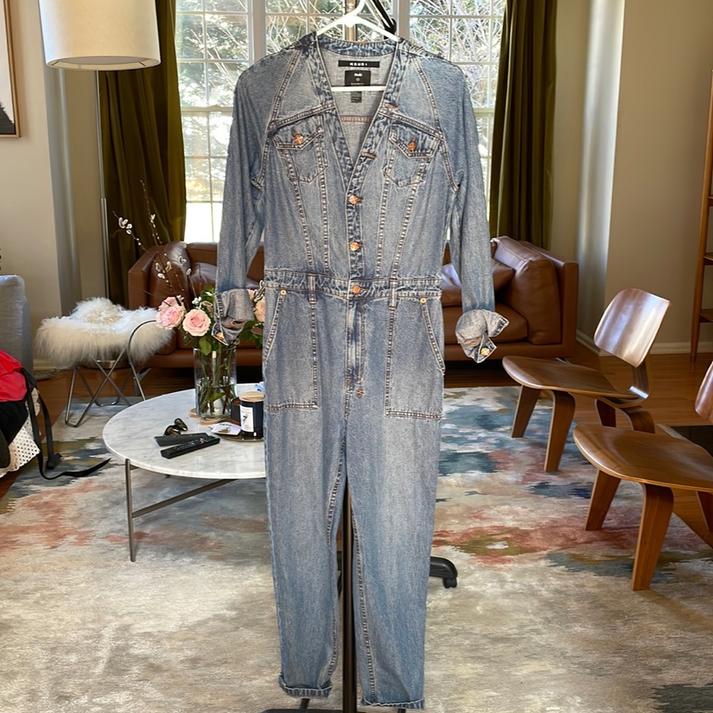 Ksubi v neck denim jumpsuit.